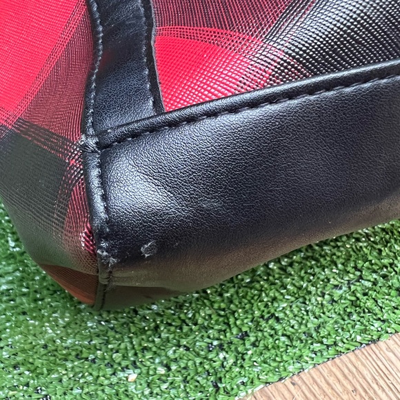 Victoria’s Secret Black Red BUFFALO Plaid Weekender Tote Bag. - Picture 16 of 17